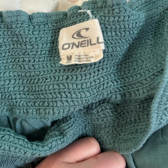 O’Neil teal flowy cropped pants with lace detail - Picture 2 of 3